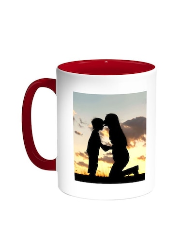 Mother And Child Printed Coffee Mug Red/White 11ounce