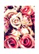 Rose Themed Metallic Plate Pink/Beige/White 20x15cm
