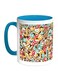 Arabic Letters Printed Coffee Mug Blue/White/Brown 11ounce