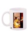 Cartoon Girl Printed Coffee Mug White//Brown/Yellow 11ounce