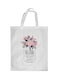 Flower Vase Printed Shopping Bag White
