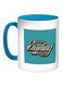Printed Coffee Mug Turquoise/White/Beige 11ounce