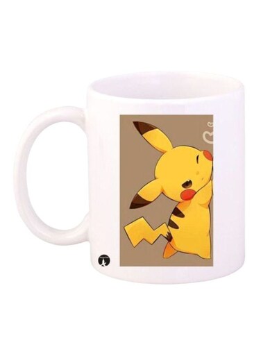 Pokemon Printed Mug White/Yellow/Brown