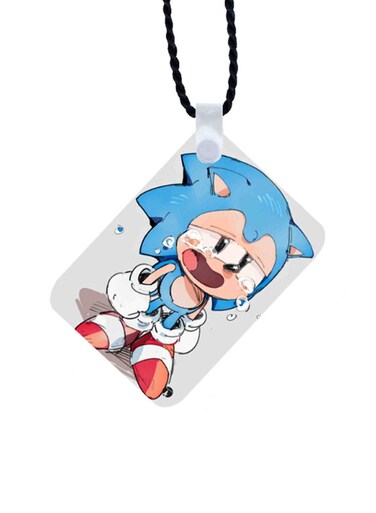 Sonic Printed Car Mirror Pendant