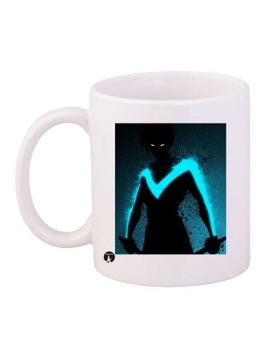 Nightwing Printed Coffee Mug White/Black/Blue Standard Size