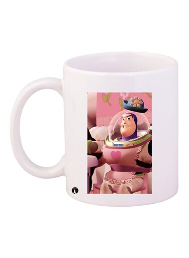 Buzz Printed Coffee Mug White/Pink/Green