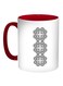 Vertical Decorative Drawing Printed Coffee Mug Red/White/Black 11ounce