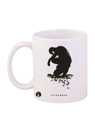 Spiderman Printed Mug White/Black 11ounce