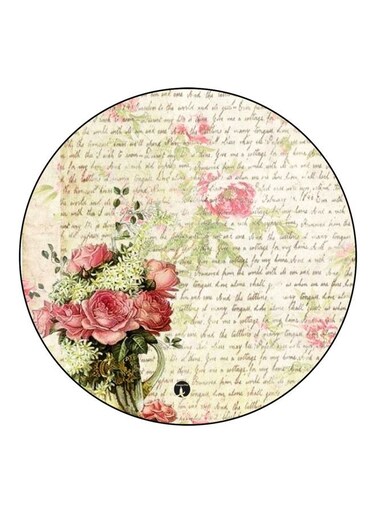 Floral Printed Fridge Magnet Beige/Pink/Green 5.5cm