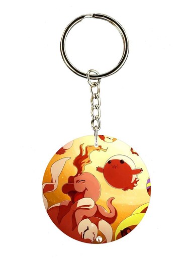 Anime Digimon Double Side Printed Keychain
