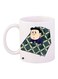 Cartoon Printed Coffee Mug White/Green/Beige 11ounce