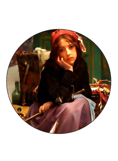Girl Printed Fridge Magnet Multicolour