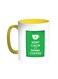 Keep Calm And Drink Coffee Printed Mug Yellow/White 11ounce