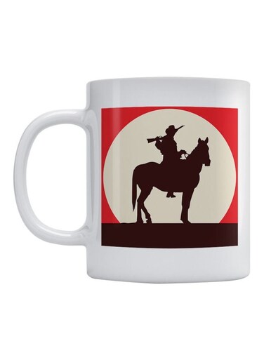 Red Dead Game Printed Ceramic Mug White/Red/Brown