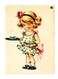 Girl Printed Decorative Plate Pink/Blue/Green 20x15cm