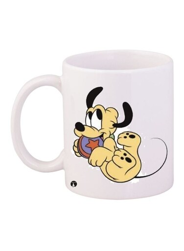 Cartoon Printed Coffee Mug White/Beige/Black 11ounce
