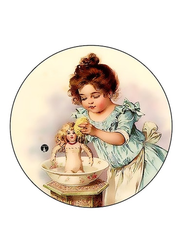 Vintage Art Printed Fridge Magnet Multicolour