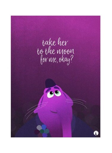 Disney Metal Plate Poster Pink/Purple