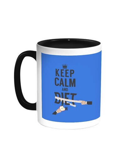 Keep Calm And Diet Printed Coffee Mug Black/White 11ounce