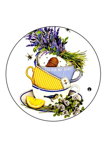 Tea Cups Printed Fridge Magnet Multicolour