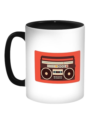 Classic Recorder Printed Coffee Mug White/Red/Black 11ounce