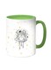 Stars And Dreams Printed Coffee Mug White Green 11 ounce