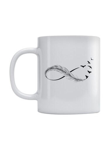 Infinity Printed Mug White/Black 350ml