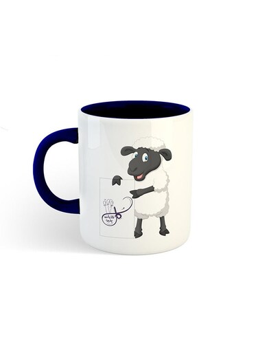 Eid Al-Adha Sheep Printed Mug White/Navy