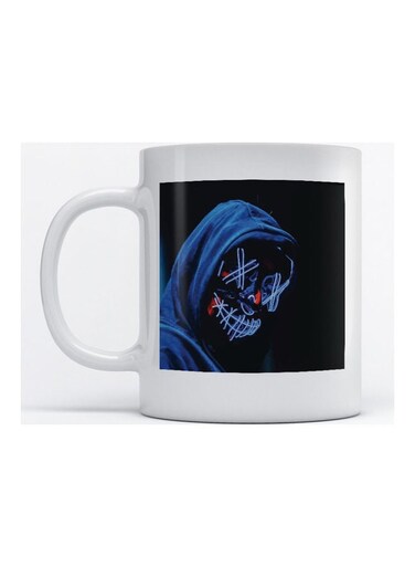 Mug Neon Mask for Coffee and Tea White