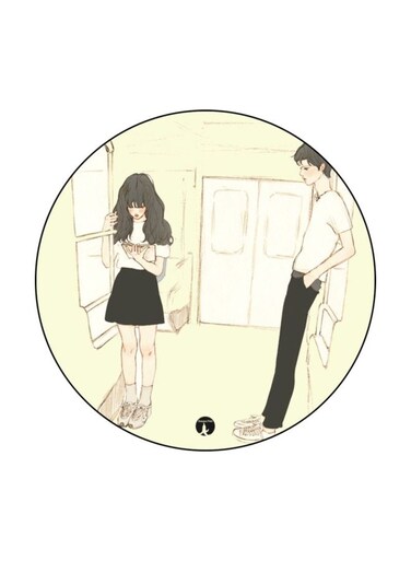 Boy And A Girl Theme Printed Fridge Magnet Beige/Black/White
