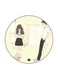 Boy And A Girl Theme Printed Fridge Magnet Beige/Black/White