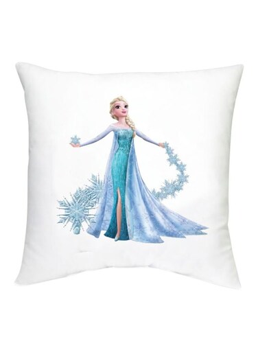 Frozen Character Printed Decorative Cushion White/Blue 16x16inch
