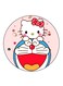 Hello Kitty And Doraemon Printed Fridge Magnet Round Multicolour