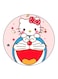 Hello Kitty And Doraemon Printed Fridge Magnet Round Multicolour