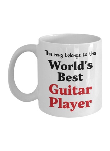 World's Best Guitar Player Printed Ceramic Coffee Mug White/Black/Red