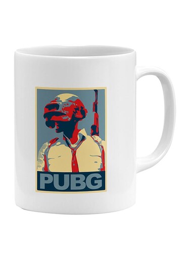 PUBG Printed Ceramic Mug White