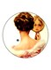 Women Printed Fridge Magnet Beige/Brown/Black 5.5cm