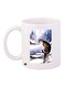 Cat Printed Coffee Mug White/Blue/Brown 11ounce