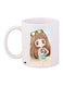 Cartoon Girl Printed Coffee Mug White/Brown/Blue