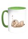 Owl Printed Coffee Mug White/Green 11ounce