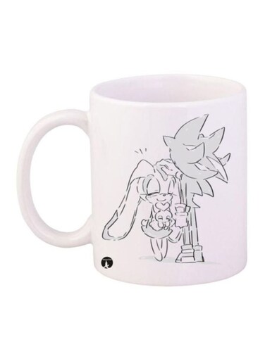 Sonic Video Game Printed Coffee Mug White/Grey