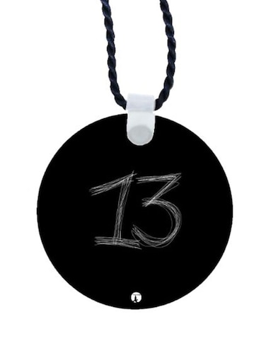 Number 13 Printed Car Mirror Pendant