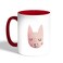 Happy Cat Printed Coffee Mug, Red 11 Ounce