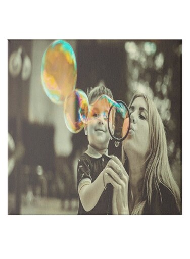 A Girl With Her Child Hidden Frame Canvas Wall Painting Multicolour 50 x 50cm
