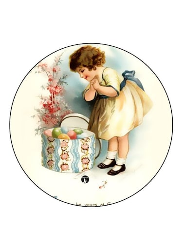 Cartoon Printed Fridge Magnet Beige/Blue/Brown 5.5cm