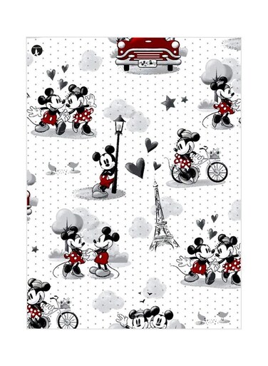 Mickey Mouse Themed Metallic Plate White/Red/Black 20x15cm