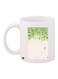 Leaf Printed Coffee Mug White/Green/Beige 11ounce