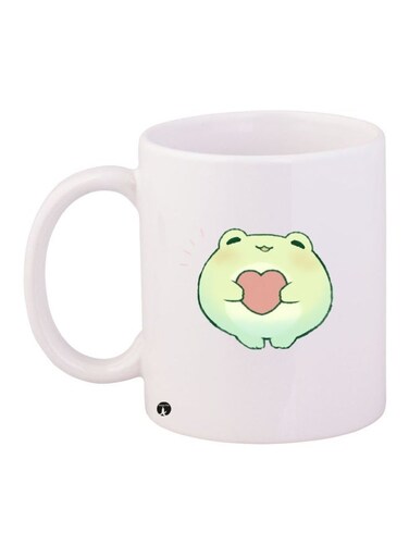 Ceramic Coffee Mug White/Green
