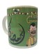 Printed Porcelain Coffee Mug Green/Red/Yellow One Size
