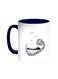 Arabic Letters Printed Coffee Mug Blue/White 11ounce